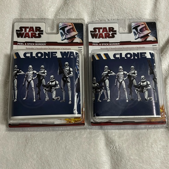 Star Wars Clone Wars Peel and Stick Border Lot of 2 - Picture 1 of 4